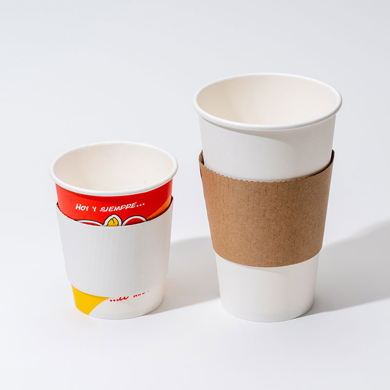 Biodegradable paper cup sleeves para sa mga cafe